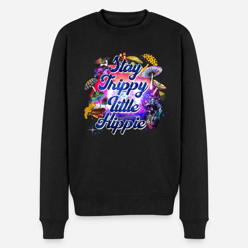 Stay Thippy little Hippie - Männer Premium Bio Pullover - Schwarz