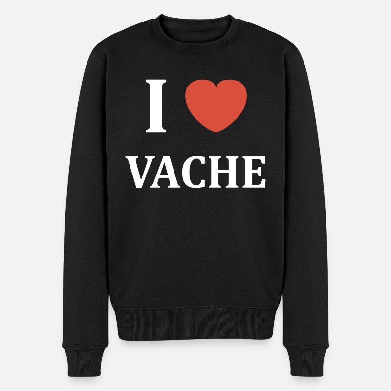 i love vache - Pull Premium bio Homme - noir