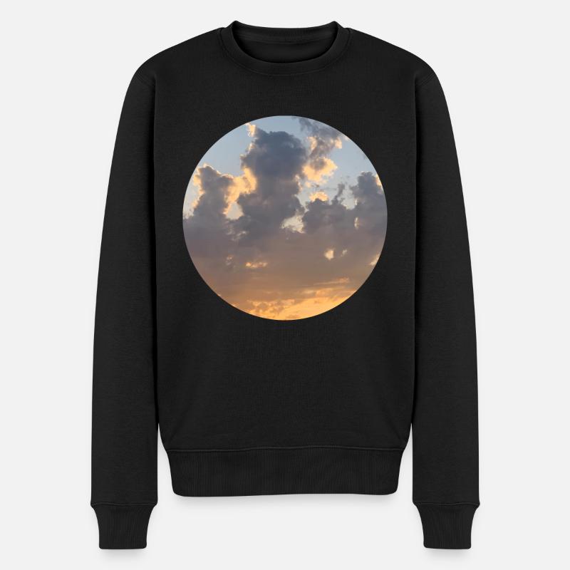 Wolkenfarbverlauf - Männer Premium Bio Pullover - Schwarz