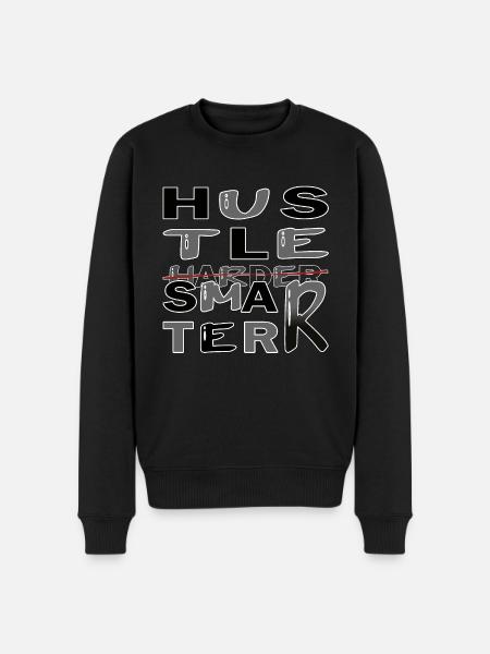 Hustle Smarter not harder -Motivation - Men's Premium Organic Jumper - black
