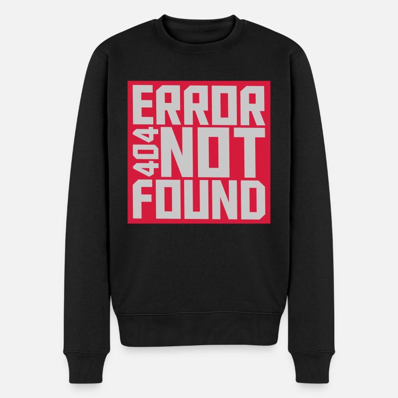 Error 404 not found - Männer Premium Bio Pullover - Schwarz