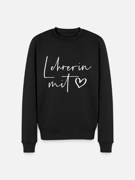 Lehrerin mit Herz - Männer Premium Bio Pullover - Schwarz