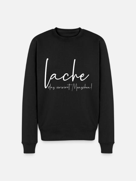 Lache das verwirrt Menschen - Männer Premium Bio Pullover - Schwarz