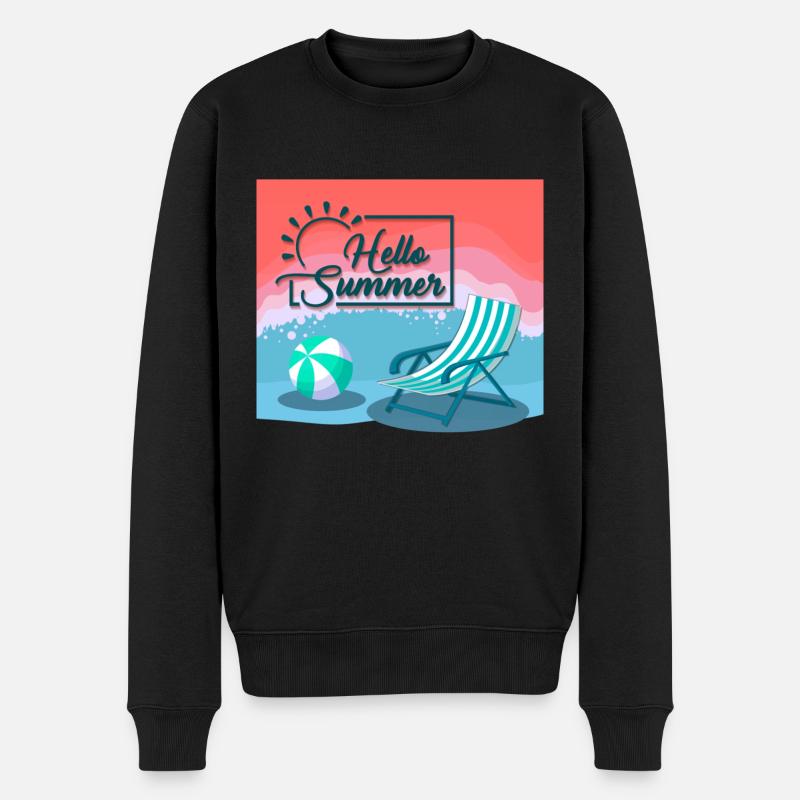 Hallo Sommer, Hallo Sommer - Männer Premium Bio Pullover - Schwarz
