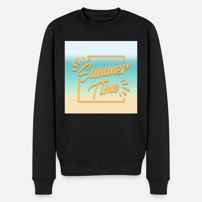 SUMMER TIME, die Zeit des Sommers - Männer Premium Bio Pullover - Schwarz