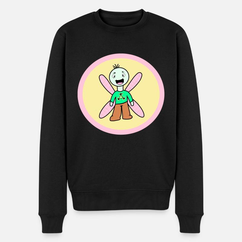 Würmchen - Männer Premium Bio Pullover - Schwarz