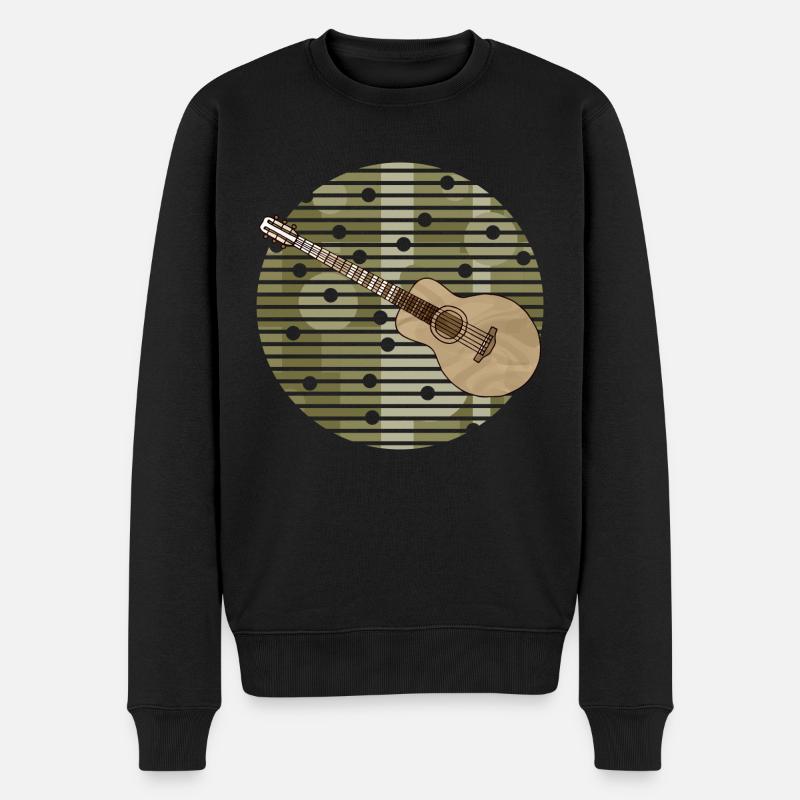 Gitarre - Männer Premium Bio Pullover - Schwarz