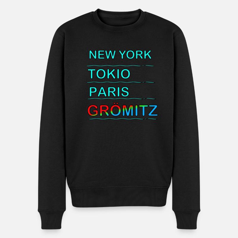 Grömitz - Männer Premium Bio Pullover - Schwarz