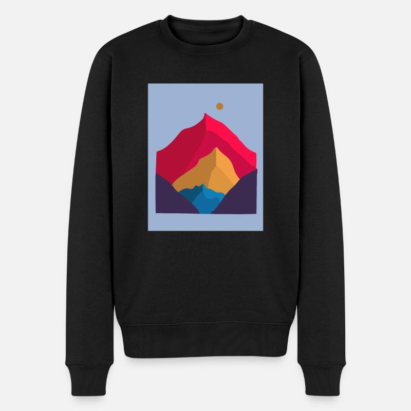 Berglandschaft Ästhetik Berguntergang - Männer Premium Bio Pullover - Schwarz