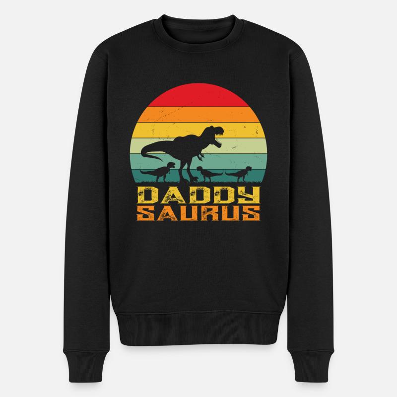 Daddy Saurus father saurus - Men's Premium Organic Jumper - black