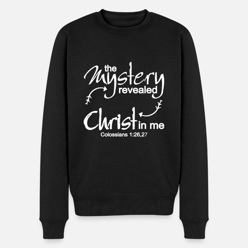 Conception chrétienne Christ en moi Colossiens 1 verset - Pull Premium bio Homme - noir