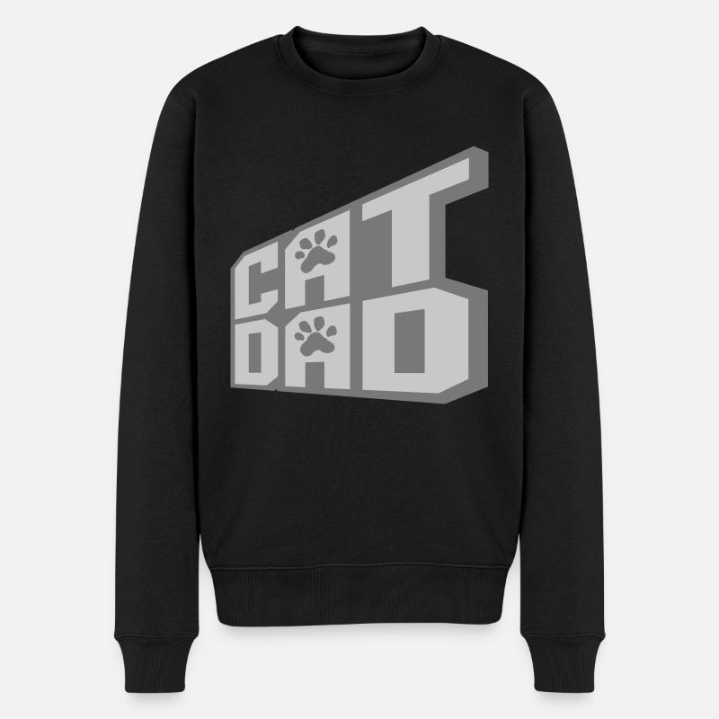 Cat Dad Logo Design - Männer Premium Bio Pullover - Schwarz