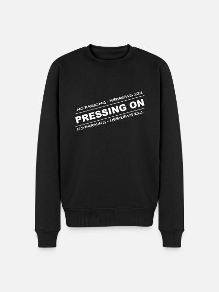 Christian Design Pressing On - Men's Premium Organic Jumper - black