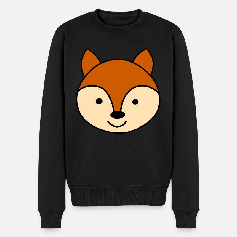 Cute fox - Männer Premium Bio Pullover - Schwarz
