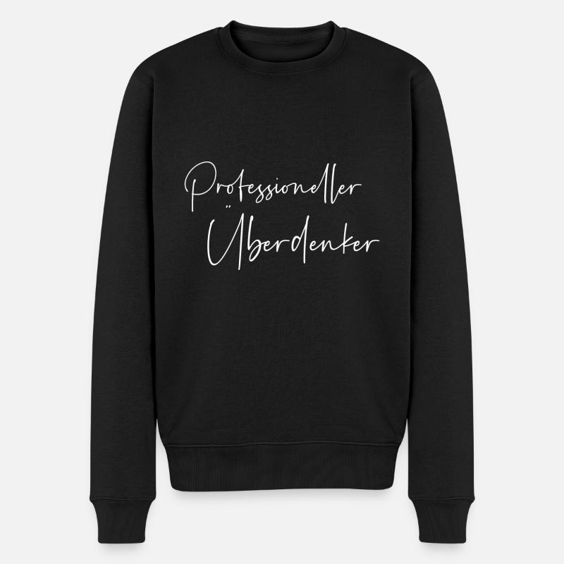 Professioneller Überdenker - Männer Premium Bio Pullover - Schwarz