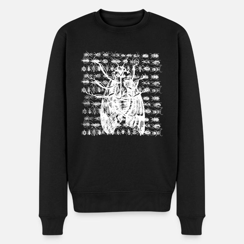 Papillon blanc avec des vers - Pull Premium bio Homme - noir