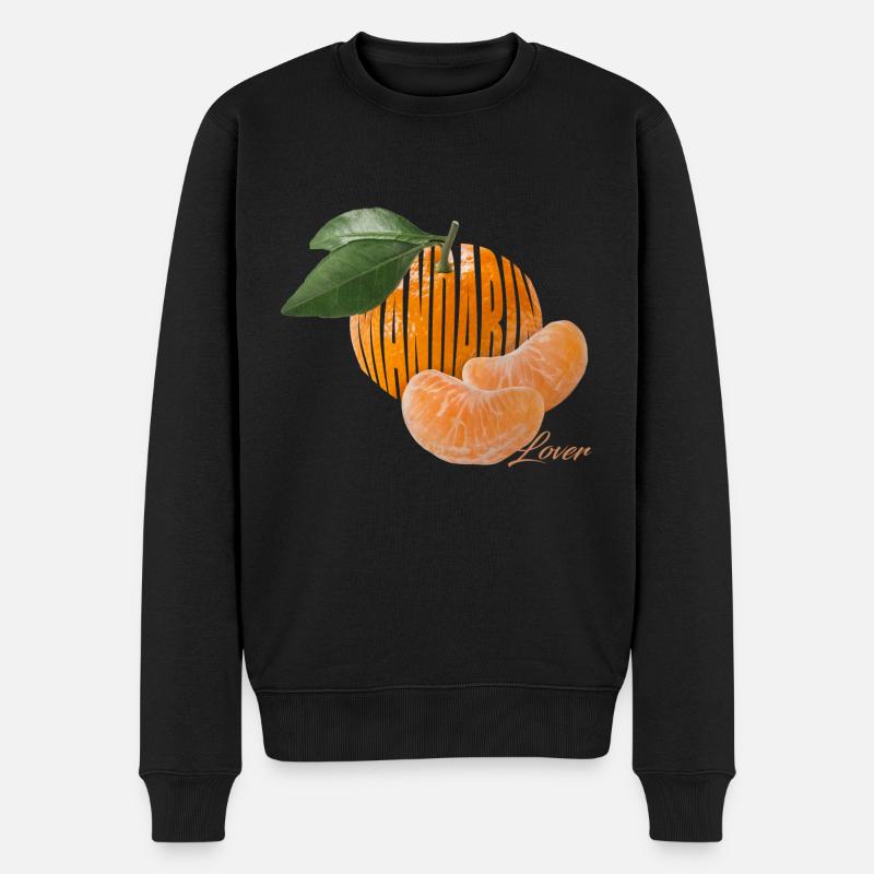 Mandarin Lover - Das Obst mit den süßen Kammern - Männer Premium Bio Pullover - Schwarz