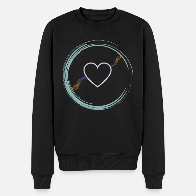 Rhythmus des Herzens - Männer Premium Bio Pullover - Schwarz