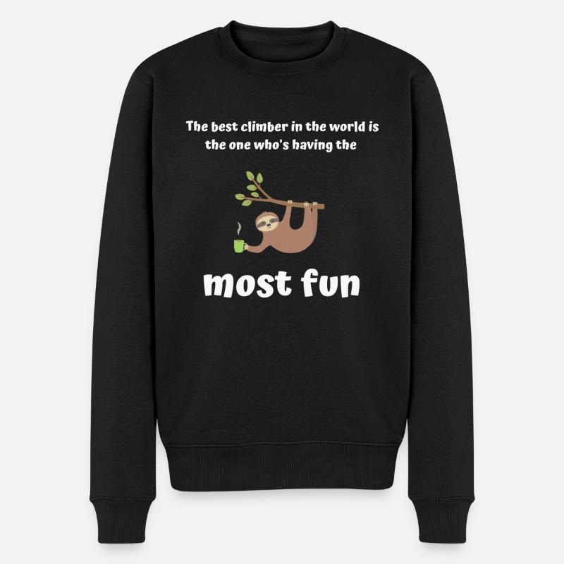weltbester Kletterer Design weiss - Männer Premium Bio Pullover - Schwarz