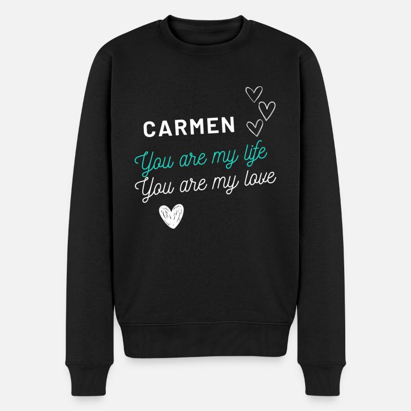 Carmen my Love - Liebe - Männer Premium Bio Pullover - Schwarz
