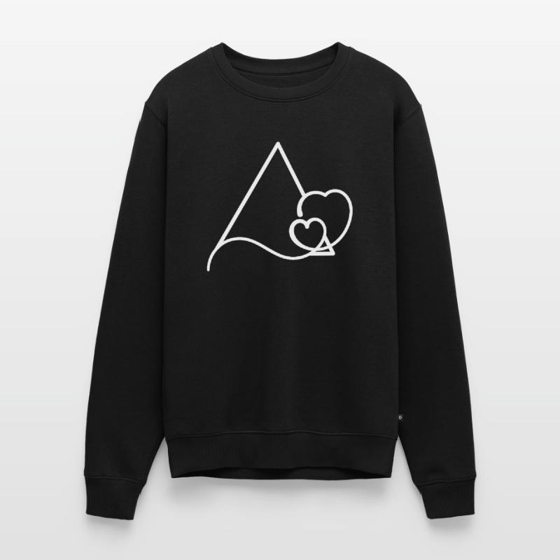 Triangular frame with hearts basic text Men's Premium Organic Jumper