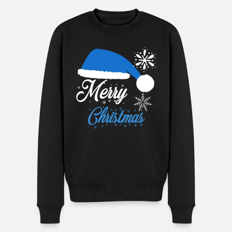Merry christmas - Männer Premium Bio Pullover - Schwarz