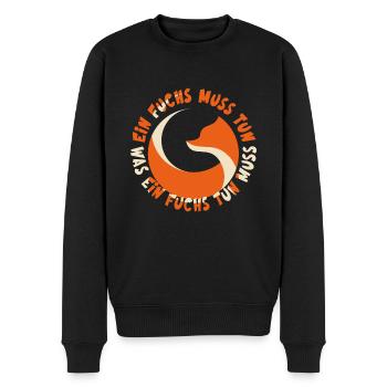 Ein Fuchs muss tun, was ein Fuchs tun muss.... - Männer Premium Bio Pullover - Schwarz - Vorne - Nico (187cm)