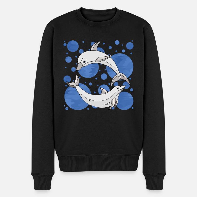 Delphine - Männer Premium Bio Pullover - Schwarz