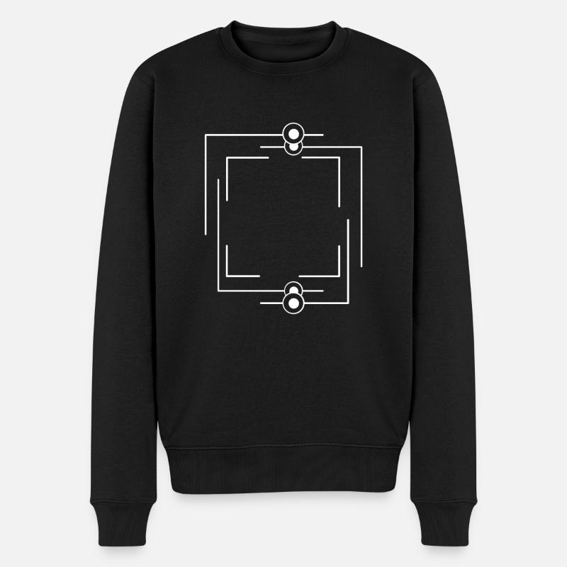 Lignes épaisses Traits fins Cadres - Pull Premium bio Homme - noir