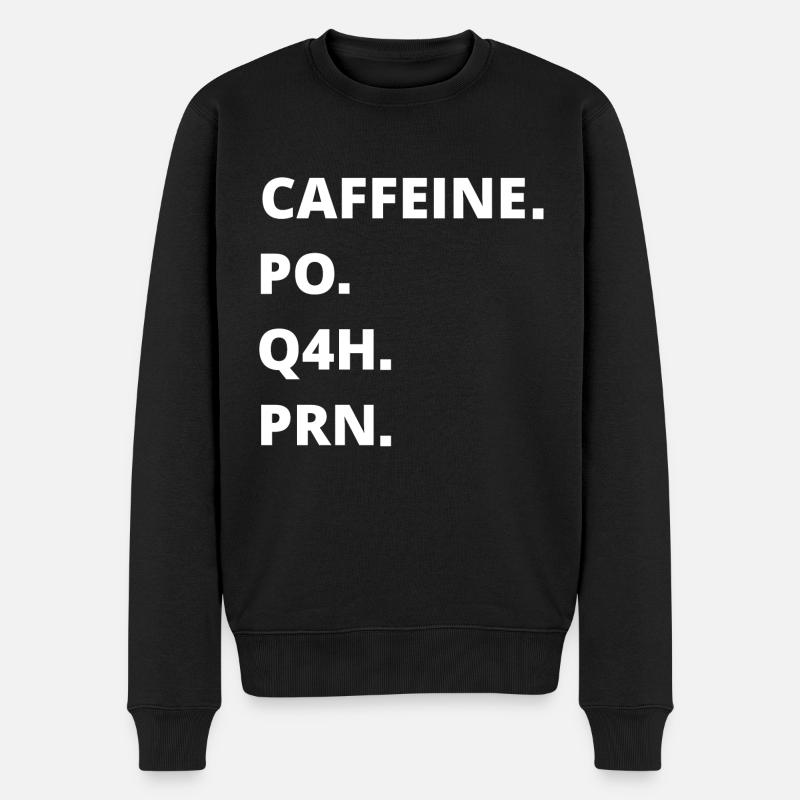 KOFFEIN PO Q4H PRN - Männer Premium Bio Pullover - Schwarz