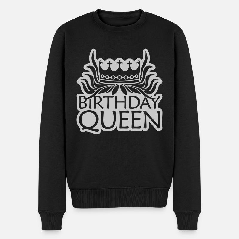 Locken Haare Birthday Queen - Männer Premium Bio Pullover - Schwarz