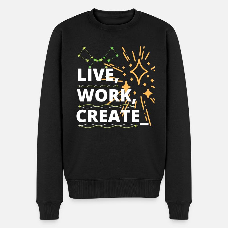 Like, Arbeit, Create - Männer Premium Bio Pullover - Schwarz