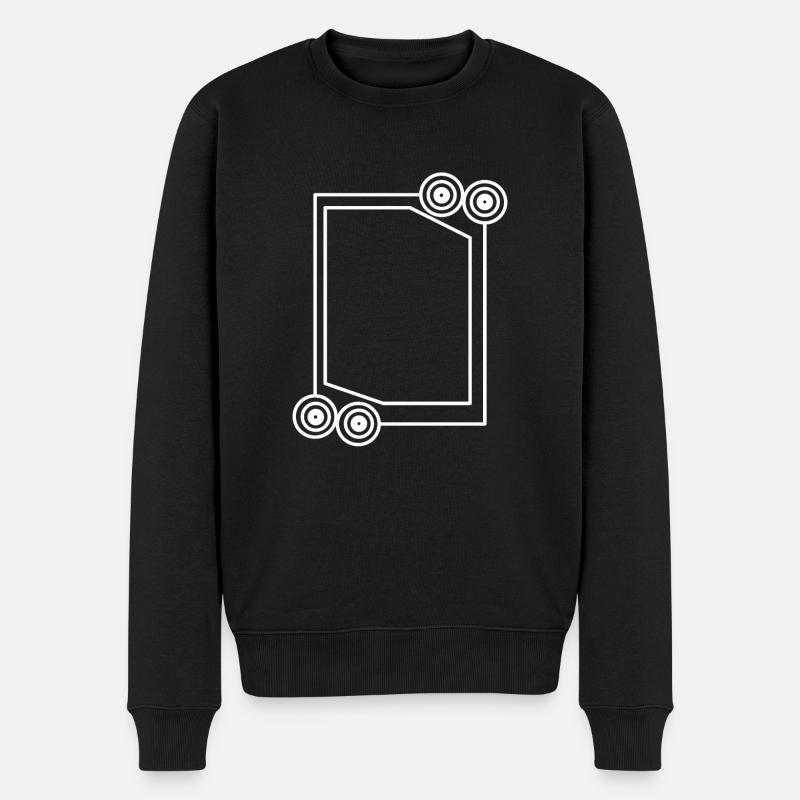 Cooler langer Rahmen in weiß Deko - Männer Premium Bio Pullover - Schwarz