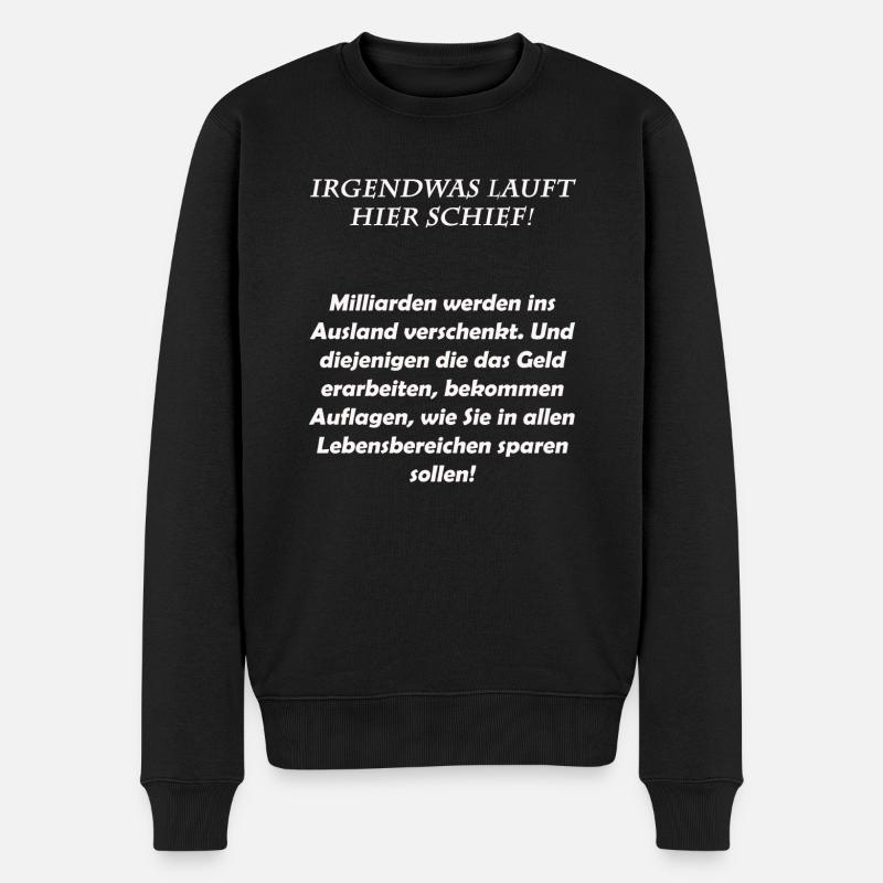 Schief - Männer Premium Bio Pullover - Schwarz