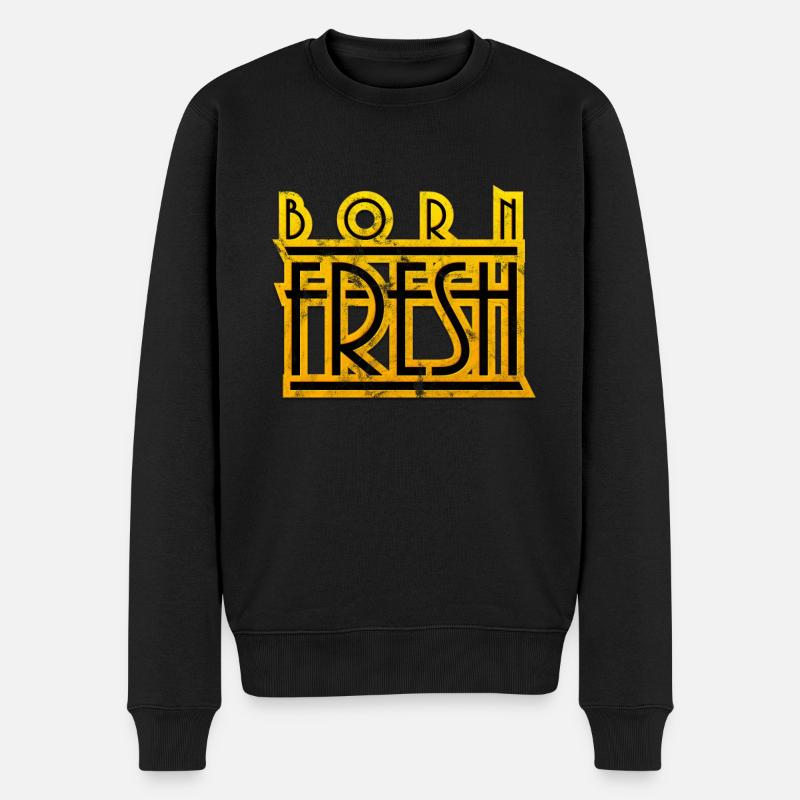 Born Fresh Retro - Männer Premium Bio Pullover - Schwarz