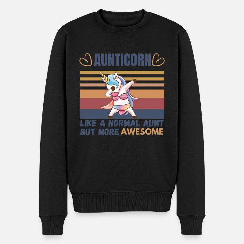 Tante Einhorn Tante - Männer Premium Bio Pullover - Schwarz