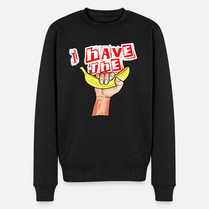 Ich habe die Banane - Männer Premium Bio Pullover - Schwarz