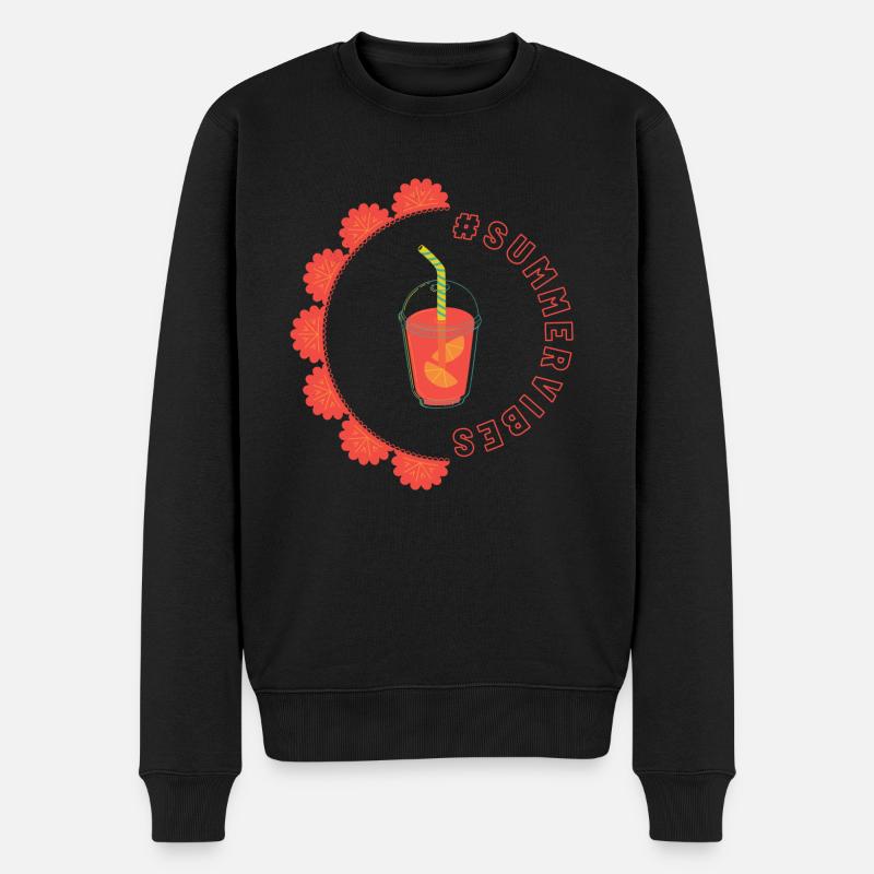 Summer vibes - Orangen Design - Männer Premium Bio Pullover - Schwarz