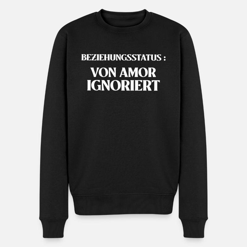 Beziehungsstatus Amor Ignoriert Single - Männer Premium Bio Pullover - Schwarz
