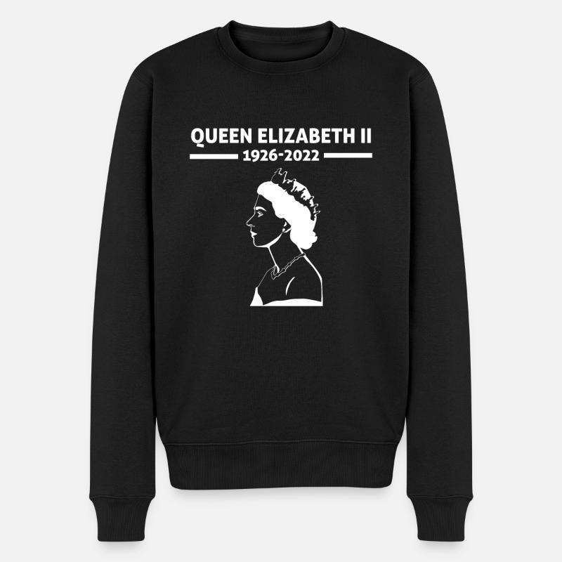 Reine Elizabeth II 1926 - 2022 - 96 ans - Pull Premium bio Homme - noir