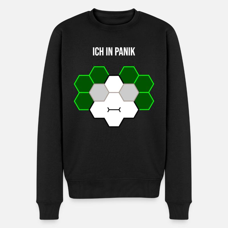 Ich in Panik - Männer Premium Bio Pullover - Schwarz