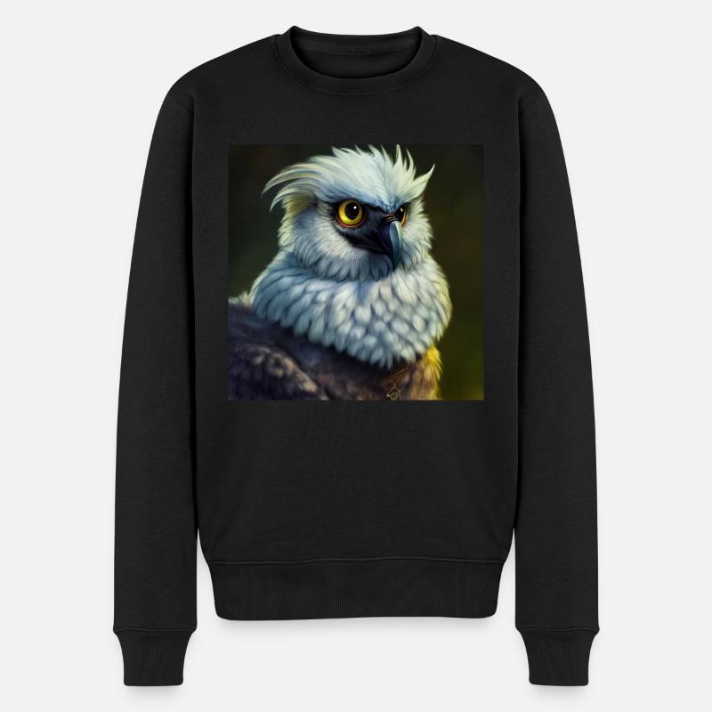 Greife Vogel Adler Majestätisch - Männer Premium Bio Pullover - Schwarz