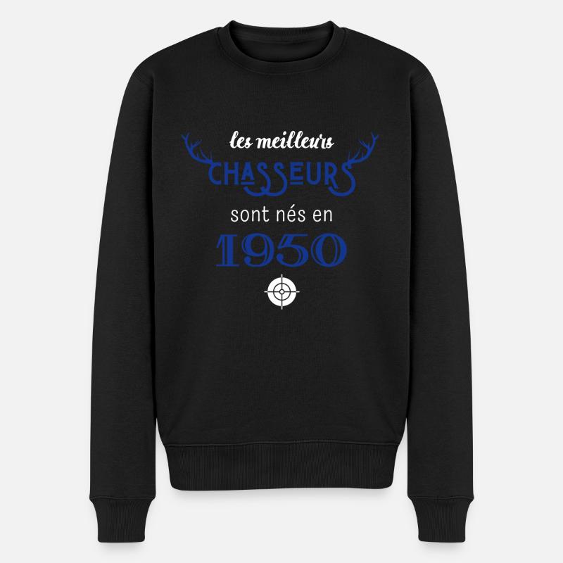 Anniversaire chasseur 1950 - Pull Premium bio Homme - noir