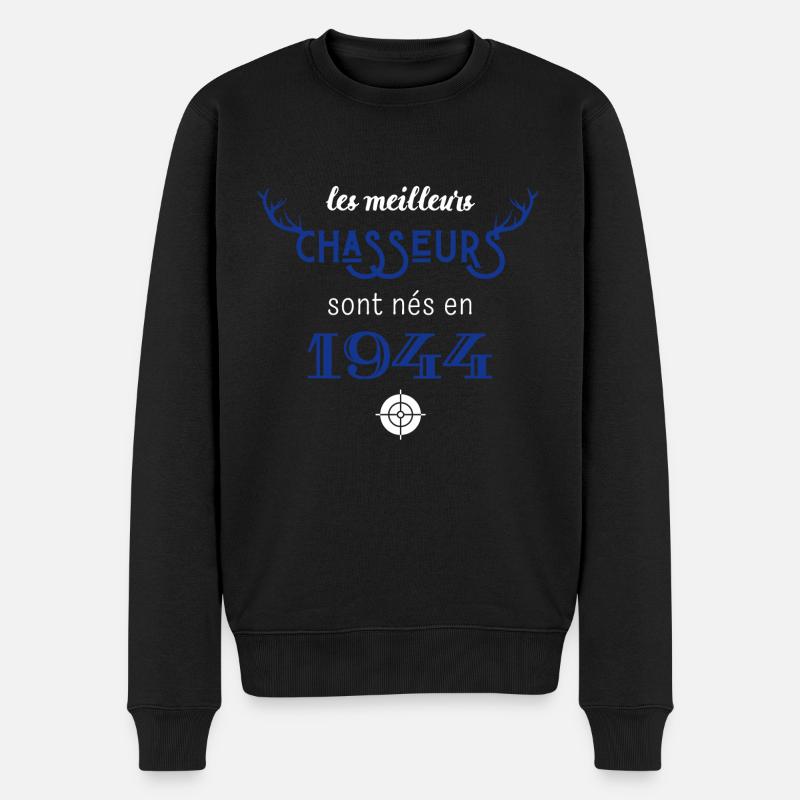 Anniversaire chasseur 1944 - Pull Premium bio Homme - noir
