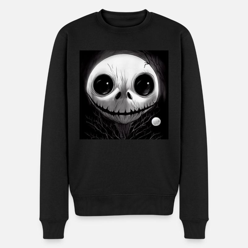 Crâne effrayant d’Halloween - Pull Premium bio Homme - noir