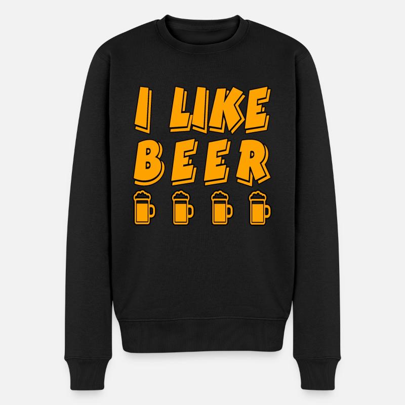 Bier - Männer Premium Bio Pullover - Schwarz