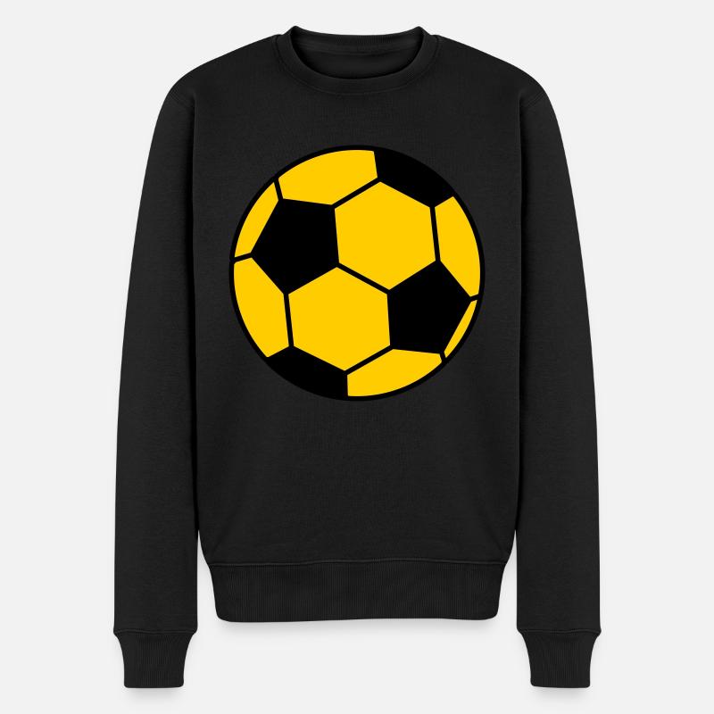 Fußball Ball - Männer Premium Bio Pullover - Schwarz