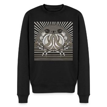 Krebs - Männer Premium Bio Pullover - Schwarz - Vorne - Nico (187cm)