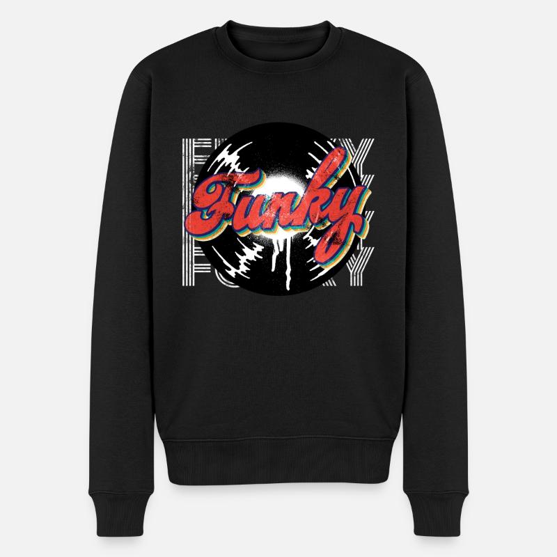 Funky Music - Männer Premium Bio Pullover - Schwarz