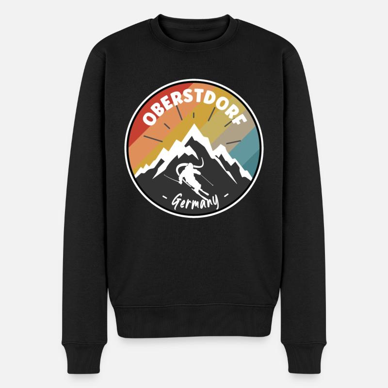 Skifahren in Oberstdorf - Deutschland - Männer Premium Bio Pullover - Schwarz